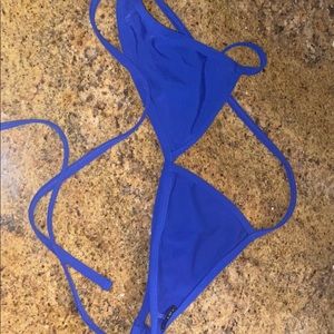 Jolyn triangle bikini top in color blueberry